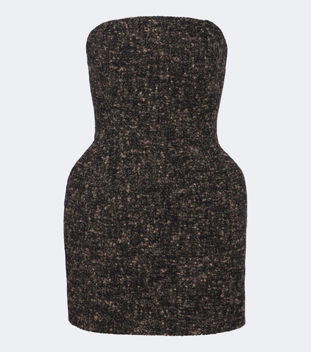 MAGDA BUTRYM Bouclé wool and cashmere-blend bustier dress