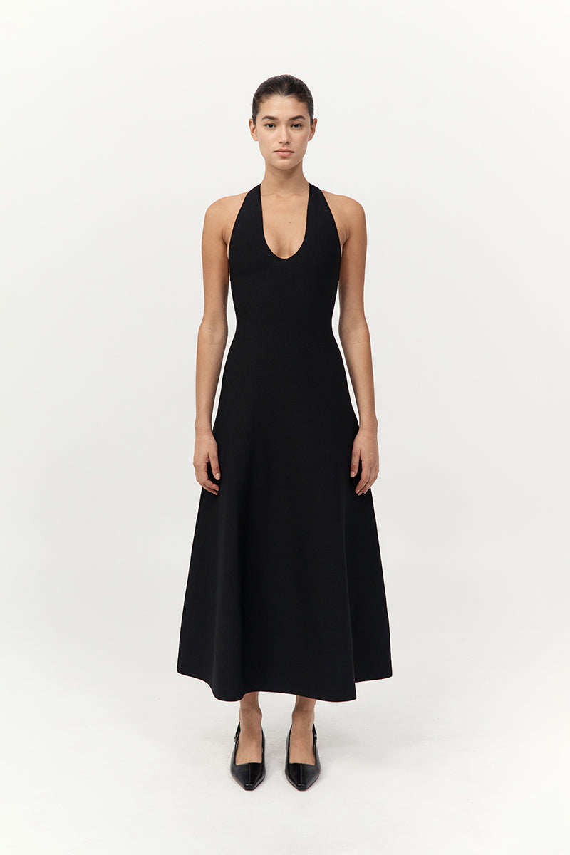 St. Agni Sculpted Knit Dress - Black
