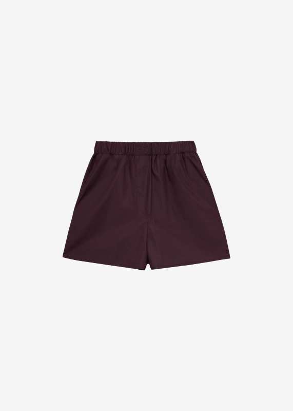 The Frankie Shop Lui Organic Cotton Boxer Shorts - Dark Plum
