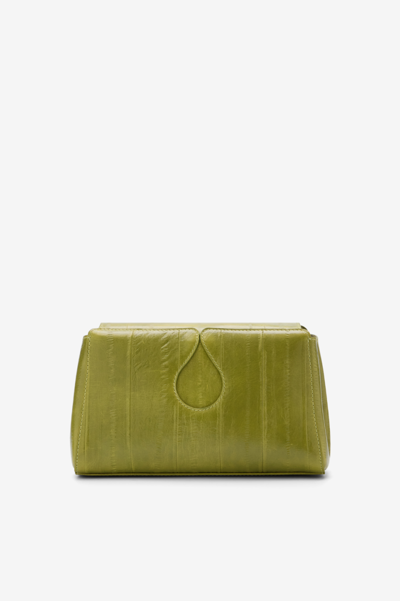 DESTREE Gabrielle Crossbody S line-embossed calfskin bag — Olive
