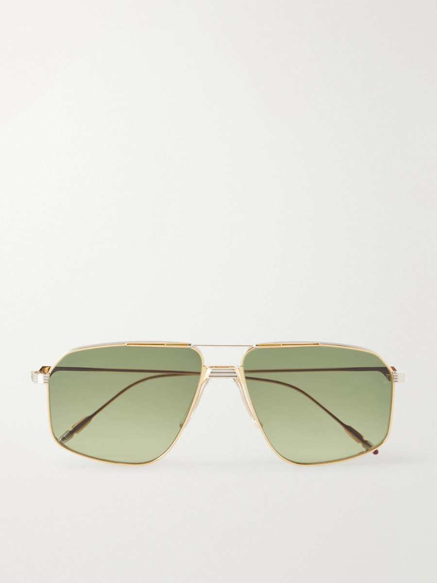Jacques Marie Mage Jagger aviator-style gold-tone sunglasses