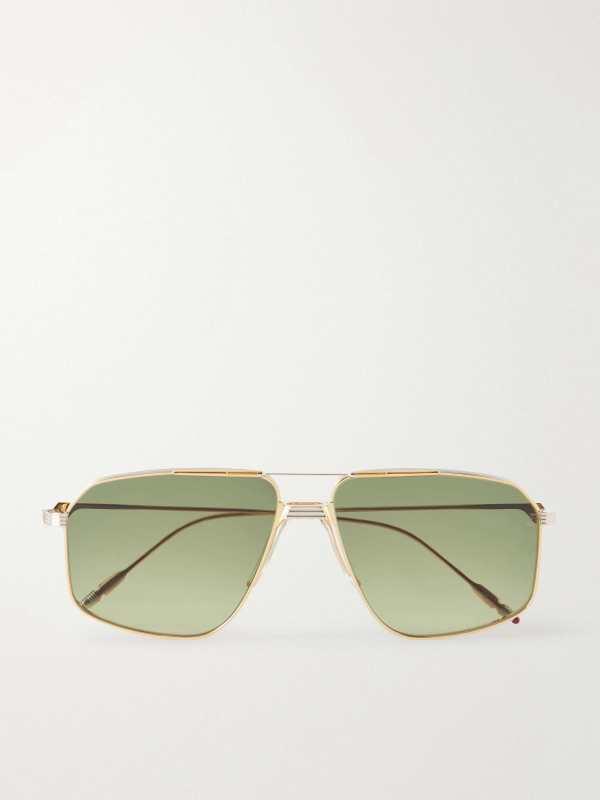 Jacques Marie Mage Jagger aviator-style gold-tone sunglasses