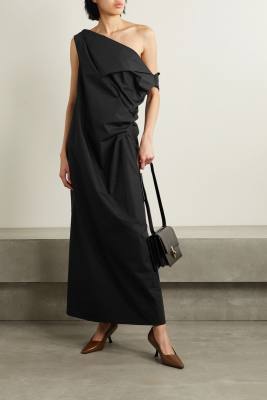 The Row Bamaris One-Shoulder Draped Maxi Dress