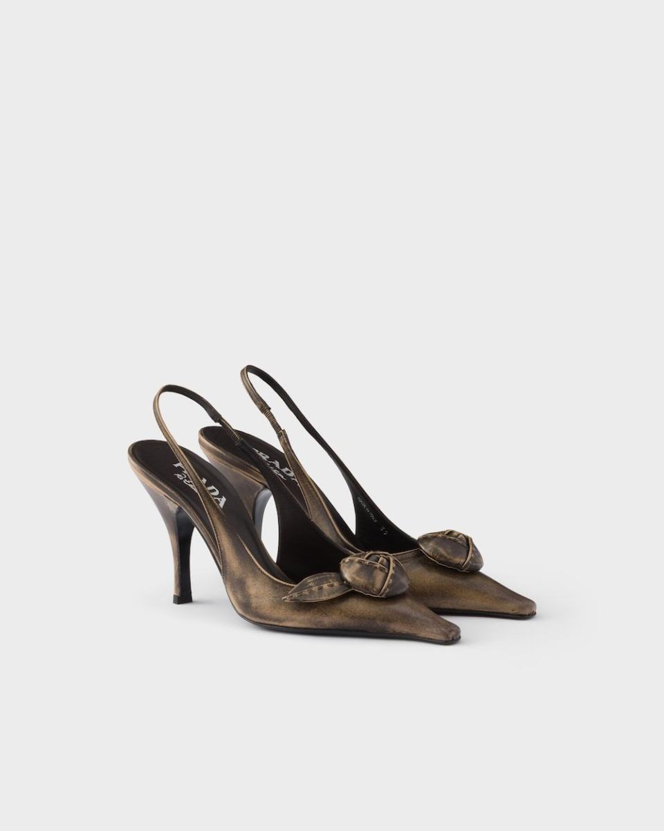 PRADA Leather slingback pumps