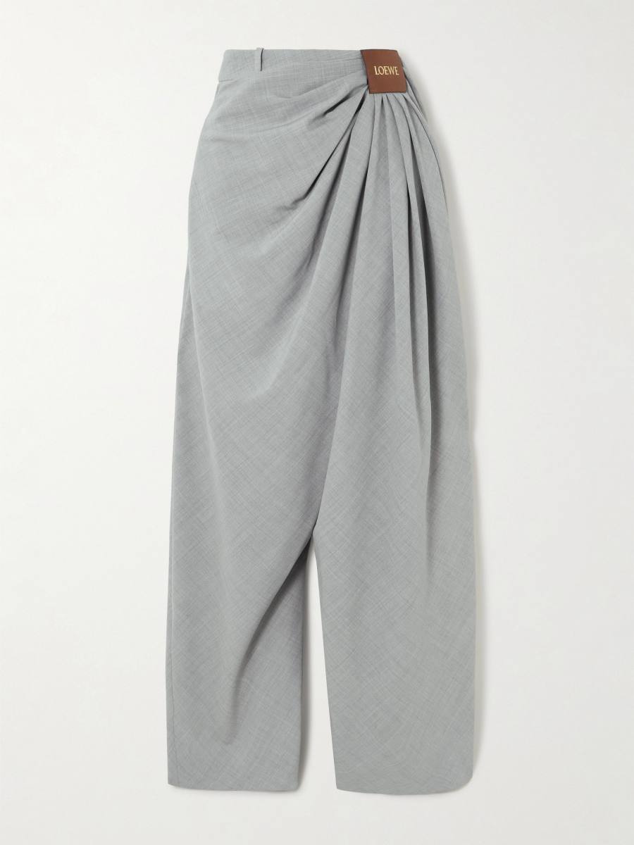 Loewe Paneled draped mélange wool pants