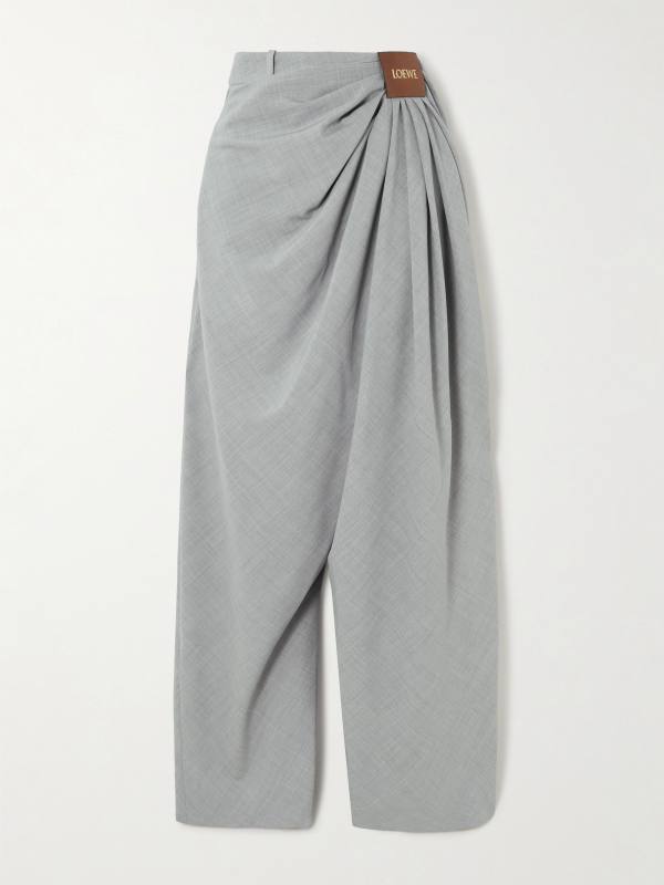 Loewe Paneled draped mélange wool pants