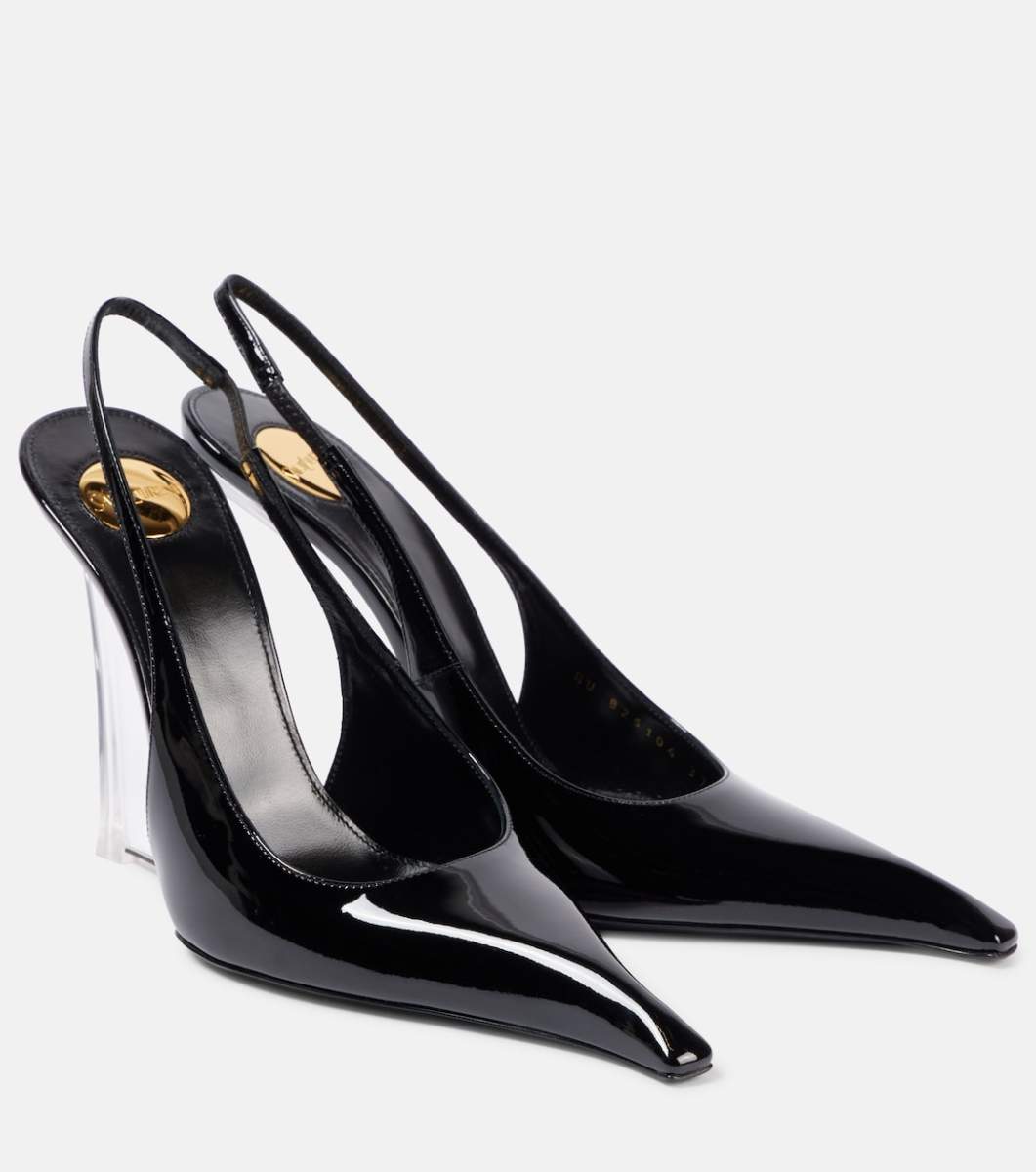 Saint Laurent Miller 110 patent leather slingback wedges