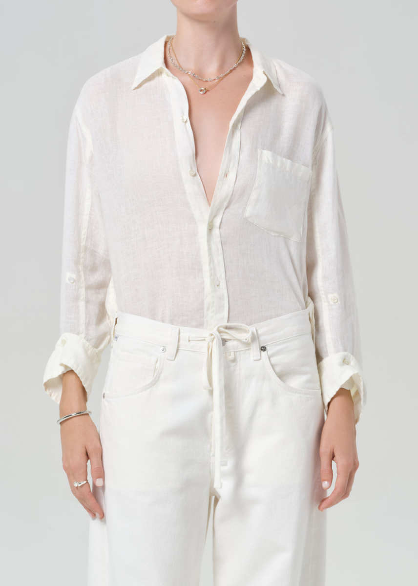Citizens of Humanity Kayla Shrunken Linen Shirt