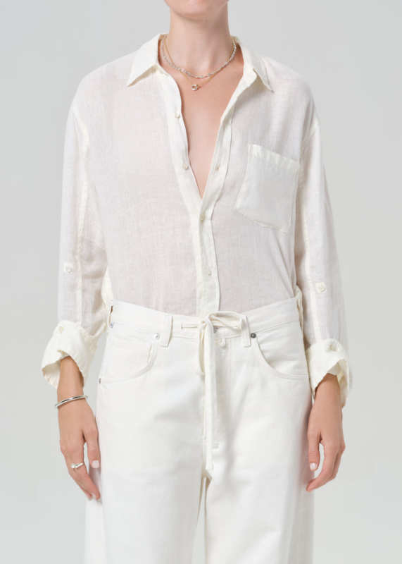 Citizens of Humanity Kayla Shrunken Linen Shirt
