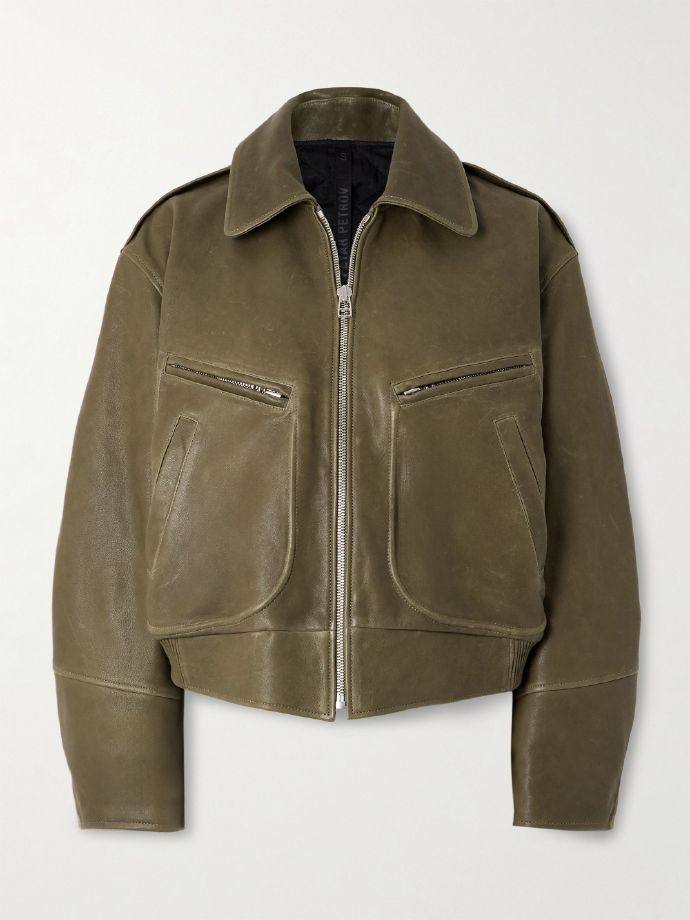 PETAR PETROV The Criminal padded distressed leather jacket
