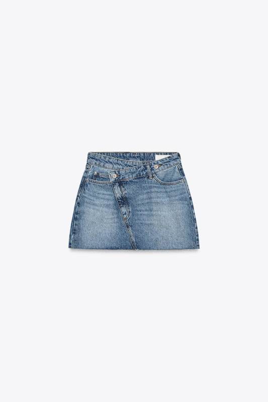 ZARA Z1975 CROSSOVER DENIM MINI SKIRT