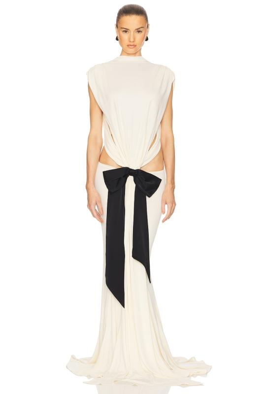 HELSA The Constantina Jersey Dress With Bow