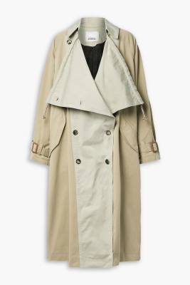 Isabel Marant Ebani two-tone double-breasted cotton-gabardine trench coat