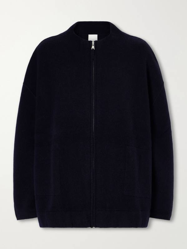 ALLUDE Wool and cashmere-blend zip-up jacket