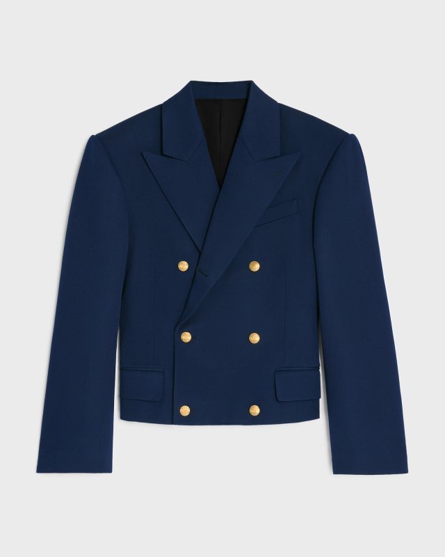 CELINE colonne blazer IN DIAGONAL WOOL