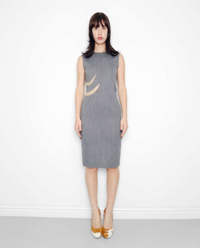 Alexander McQueen F/W1998 grey wool dress