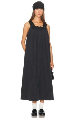 HELSA Midi Dress With Lace in Tech Poplin