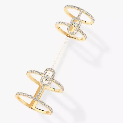 MESSIKA Move Uno diamond double ring in yellow gold