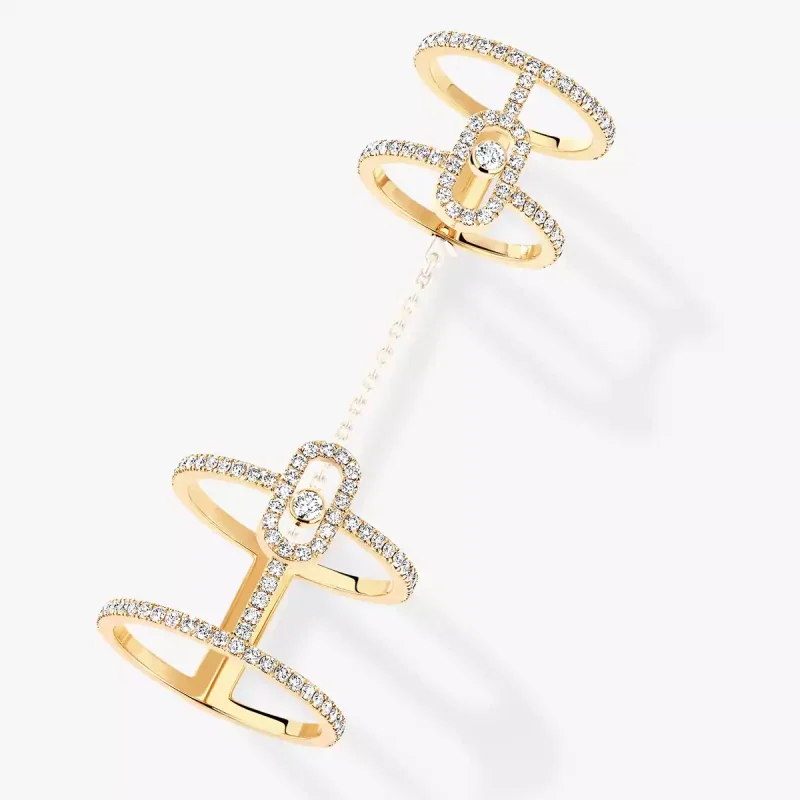 MESSIKA Move Uno diamond double ring in yellow gold