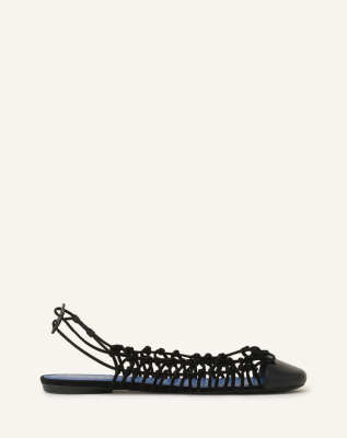 Lanvin KNITLINE SLINGBACK BALLERINA IN LEATHER