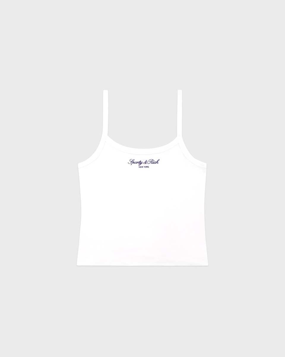 Sporty & Rich Signature NY Box Tank - White/Dark Navy