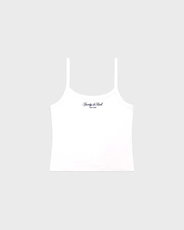 Sporty & Rich Signature NY Box Tank - White/Dark Navy