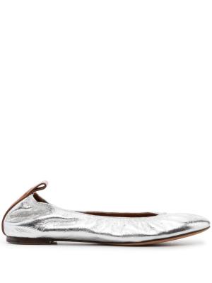 Lanvin Metallic leather ballerina shoes