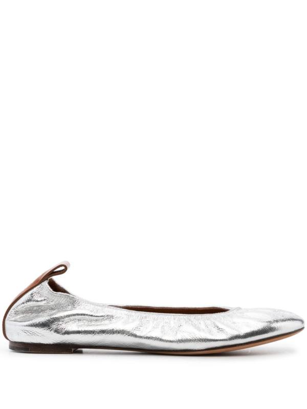 Lanvin Metallic leather ballerina shoes