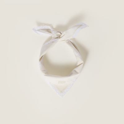 MIU MIU poplin and lace logo scarf