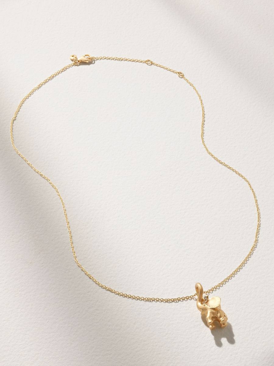 OLE LYNGGAARD COPENHAGEN Elephant 18-karat gold diamond necklace