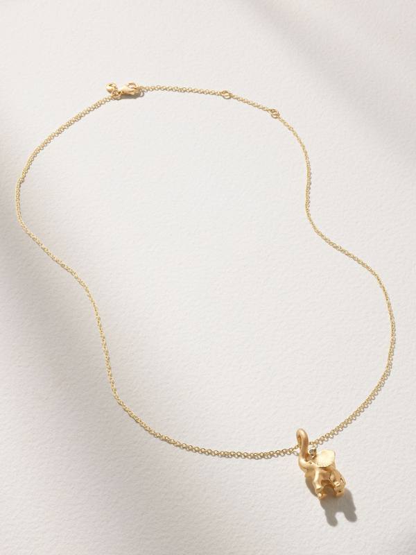 OLE LYNGGAARD COPENHAGEN Elephant 18-karat gold diamond necklace