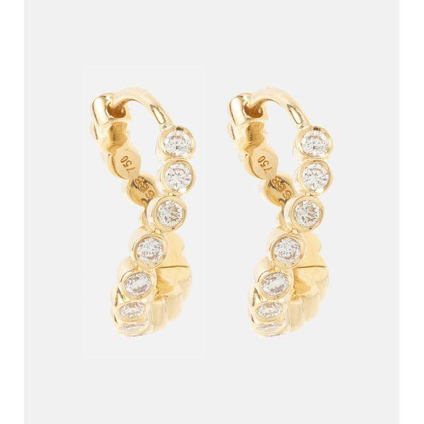 Sophie Bille Brahe Petit Courant 18kt gold hoop earrings with diamonds