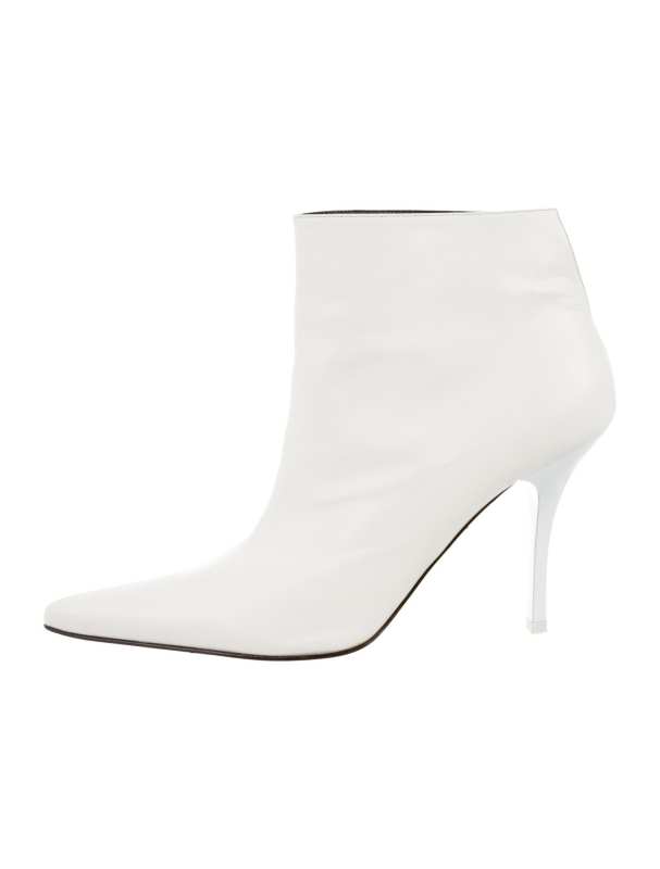 CELINE Unhidden Leather Pointed-Toe Ankle Boots