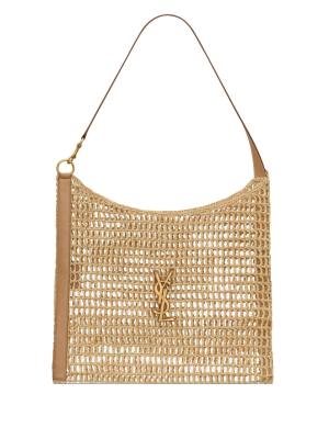 Saint Laurent raffia crochet tote bag