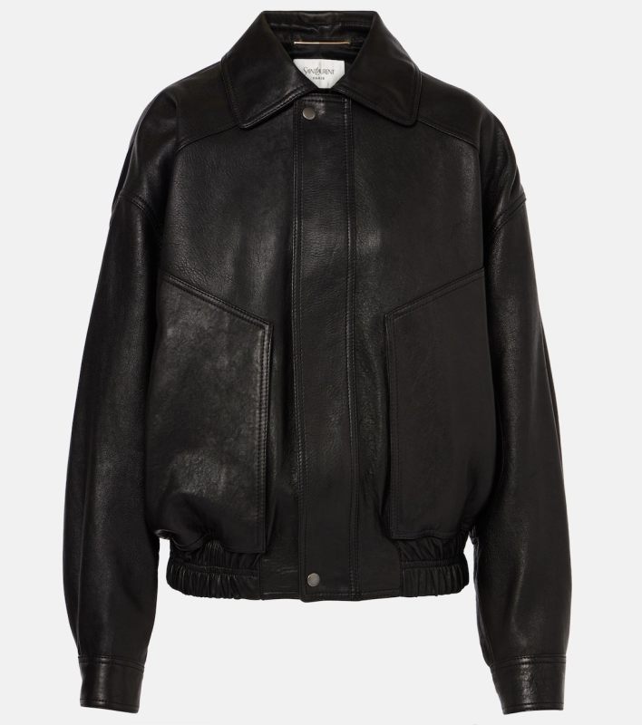 Saint Laurent Leather bomber jacket