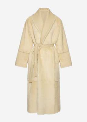MAGDA BUTRYM Reversible shearling wrap coat in cream