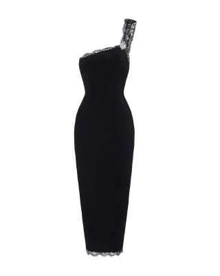 Nana Jacqueline Angelica Velvet Maxi Dress (Black)