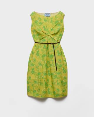 PRADA floral-print bow-detail mini dress
