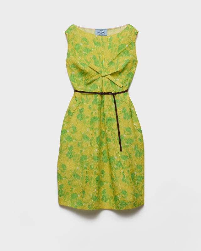 PRADA floral-print bow-detail mini dress