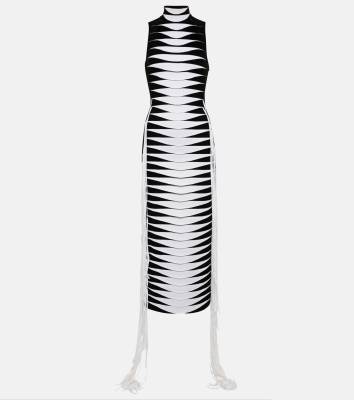 ALAIA Jacquard turtleneck midi dress
