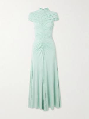 ALAIA Ruched jersey midi dress