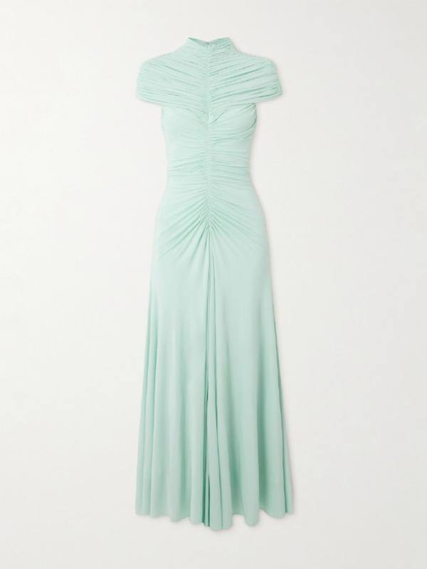 ALAIA Ruched jersey midi dress