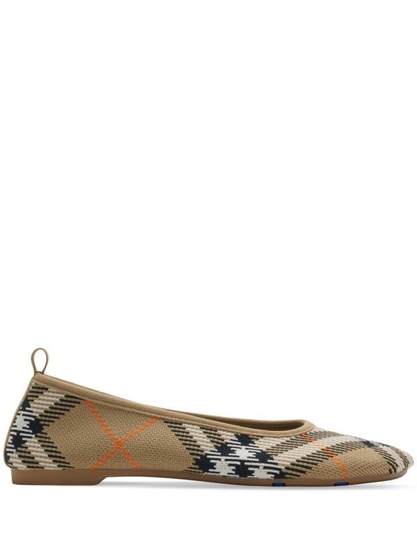 Burberry Check knit baby ballerinas