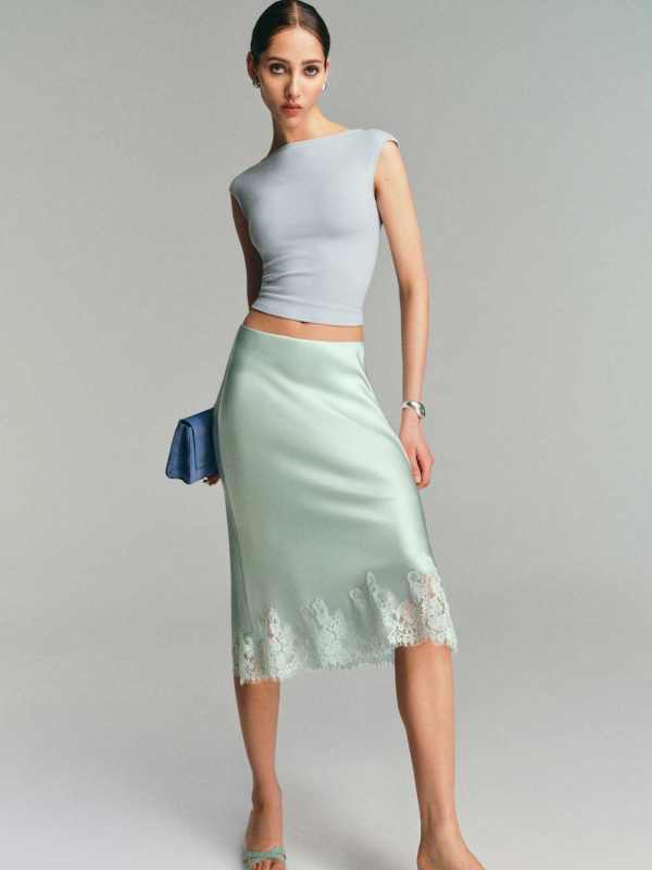 Reformation Carolina Silk Skirt