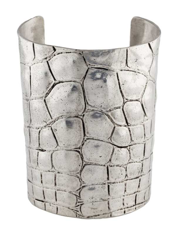 Saint Laurent Crocodile Embossed Cuff