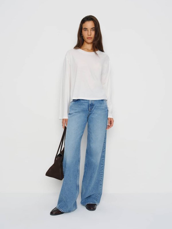Reformation Liam Long Sleeve Oversized Tee
