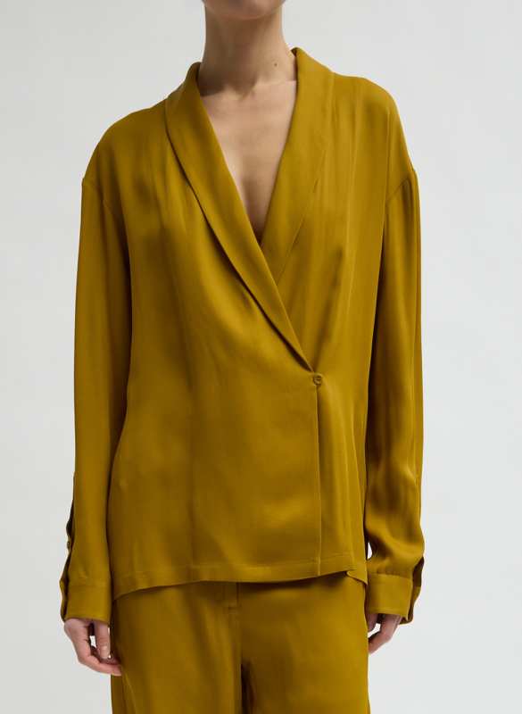 Tibi Eco Acetate Viscose Wrap Shirt Jacket