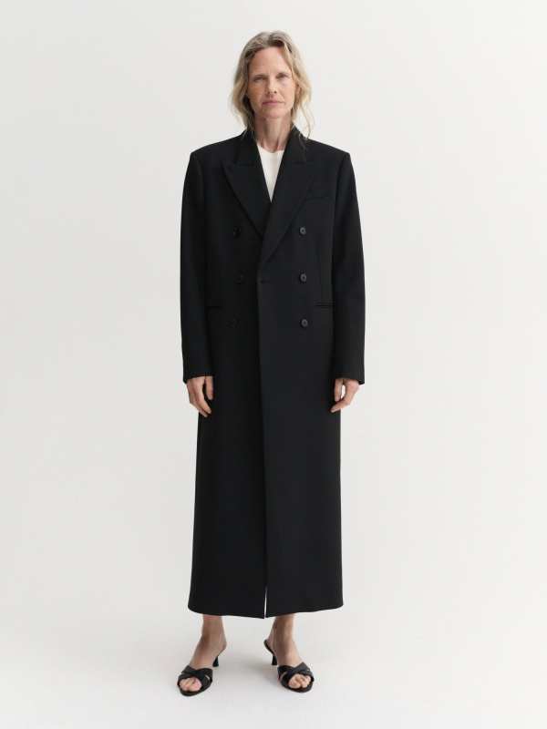 ALMADA LABEL Margot Long Tailored Blazer, black
