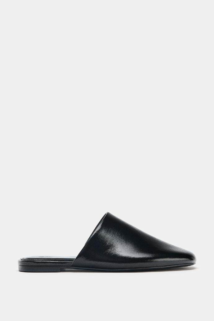 ZARA LEATHER MULE SHOES