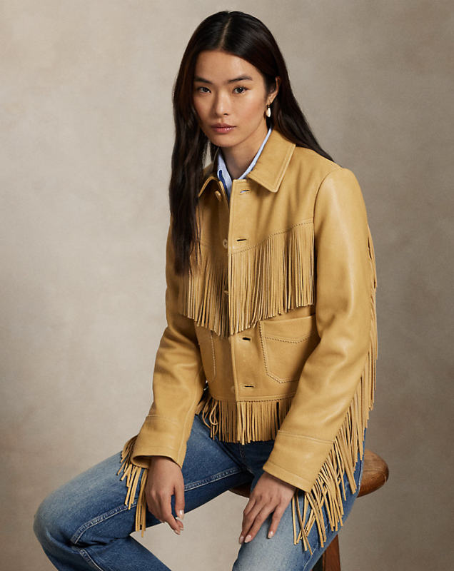 Polo Ralph Lauren Fringe Leather Jacket